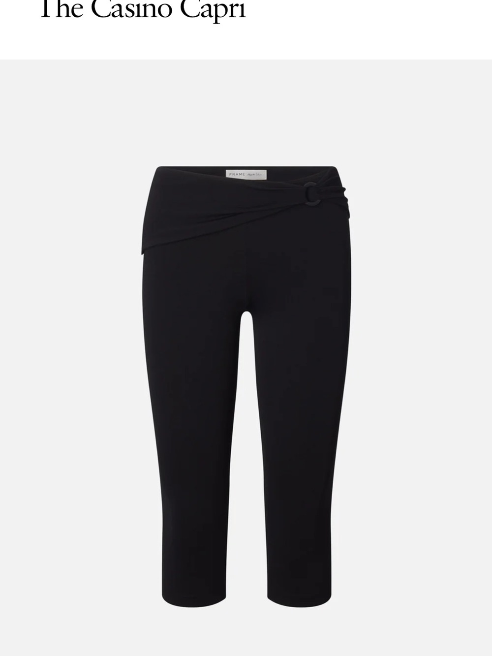 Frame Denim Black Capri Pants with Wrapped Waist Detail